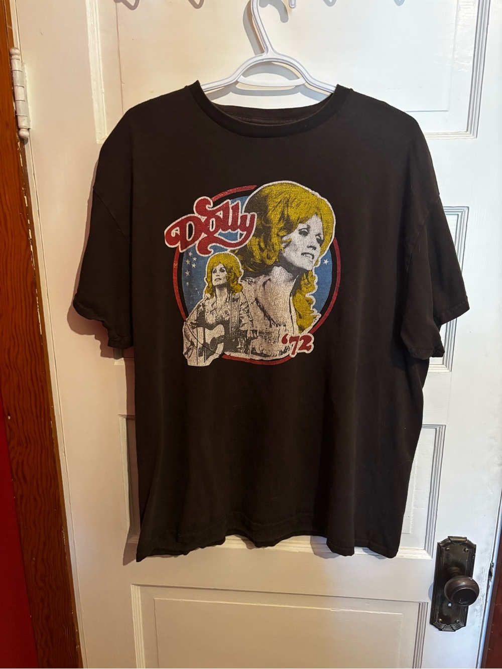 Dolly Parton 1973 Graphic Tee - Black with Yellow & Red Print